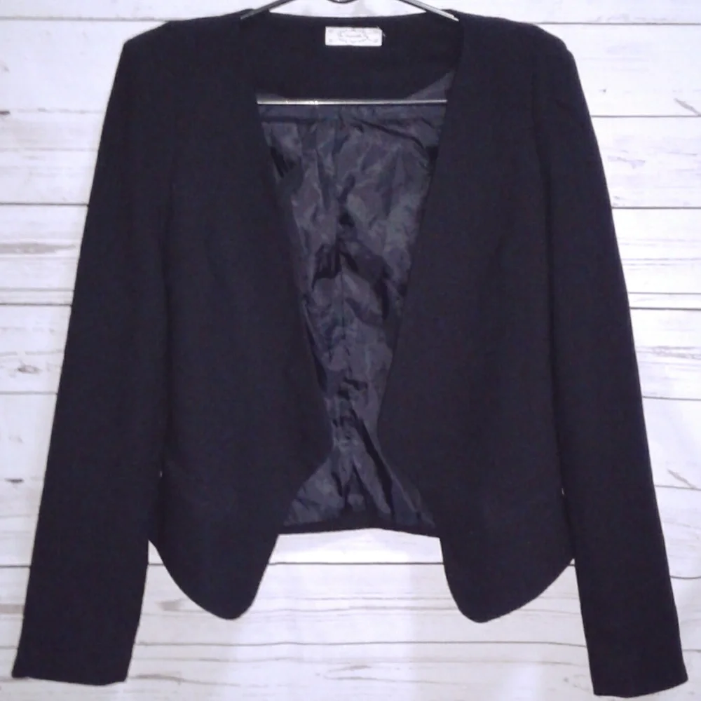 The Impeccable Pig Black Open Front Blazer - Picture 1 of 5